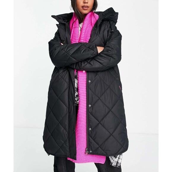 Barbour Avery Longline Quilted Parka - Us 6 All Black - Picture 1 of 6
